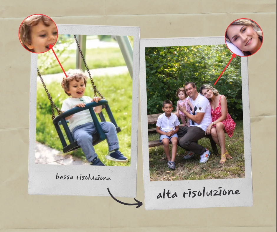 Differenza del dettaglio tra bassa risoluzione ed alta risoluzione