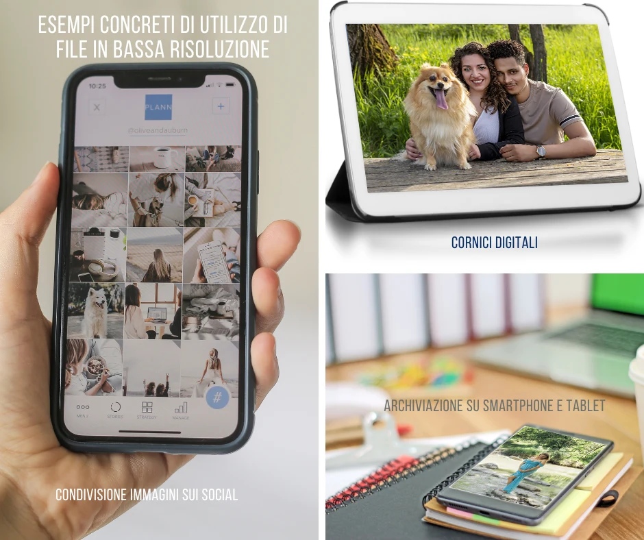 Possibili utilizzi di file in bassa risoluzione
